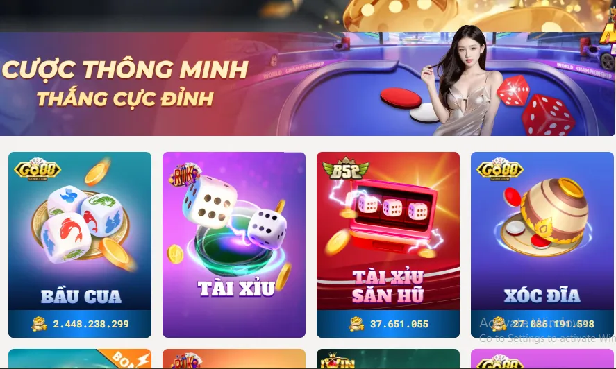 Đa dạng trò chơi tại Sin88